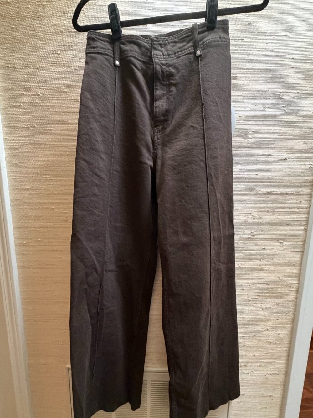 Zara ZW Collection High Waist Wide Leg Jeans Brown Size 27 US 4 - Picture 2 of 5